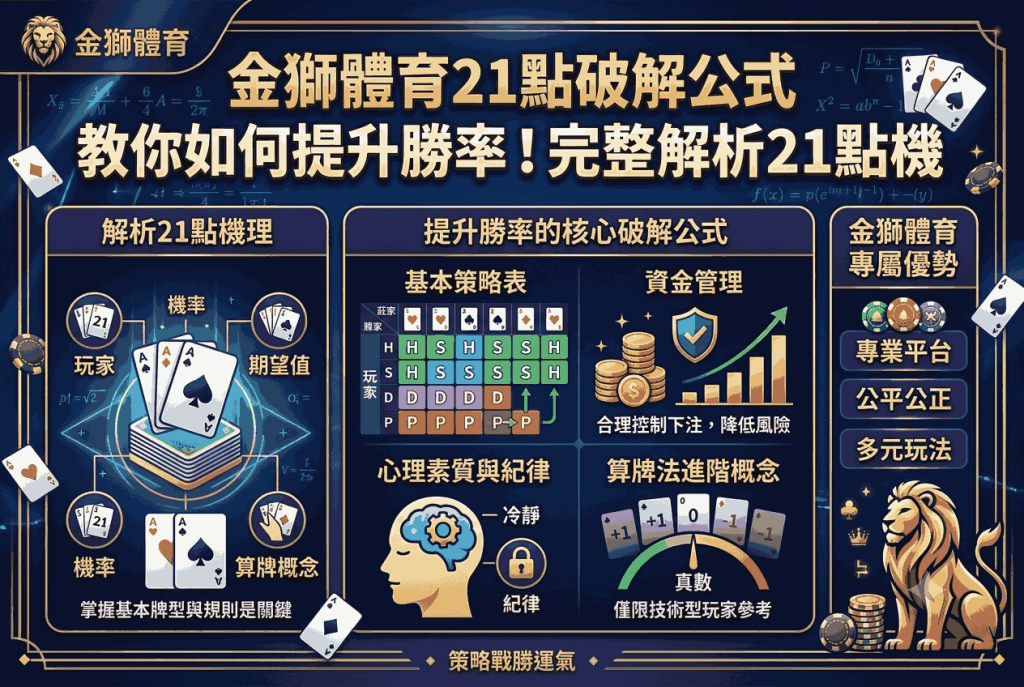 金獅體育21點破解公式教你如何提升勝率！完整解析21點機